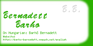 bernadett barho business card