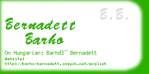 bernadett barho business card